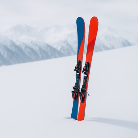 Ski stehen parat für den Urlaub Ski stehen parat für den Urlaub