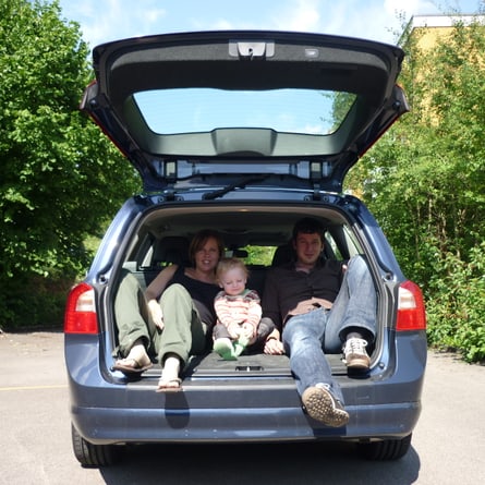 Familie Matter im mobilen Kinderzimmer.