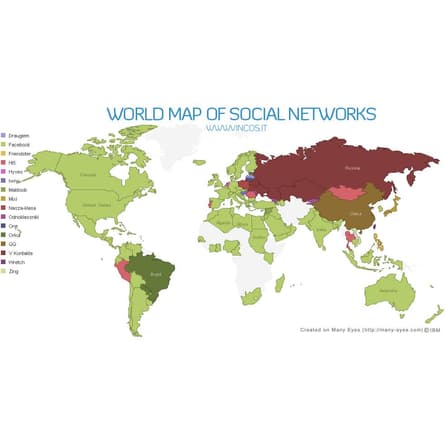 Weltkarte der sozialen Netzwerke von Vincenzio Cosenza